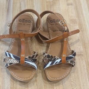 Women's Brown and Animal Print Sandals